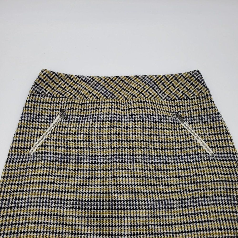 Talbots Womens Skirt Knee Zip Pockets Houndstooth Pencil Size 8 - Picture 3 of 9